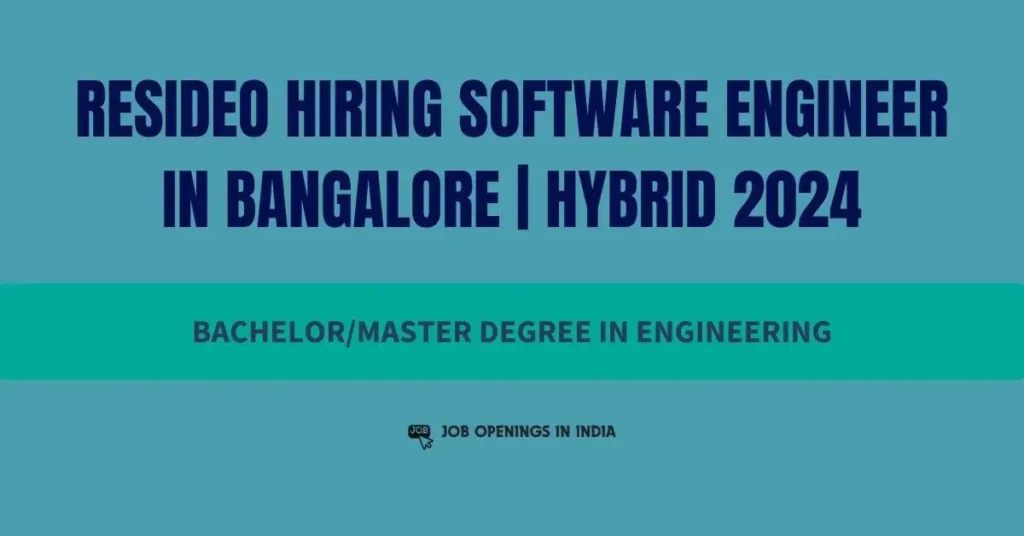 Resideo Hiring Software Engineer